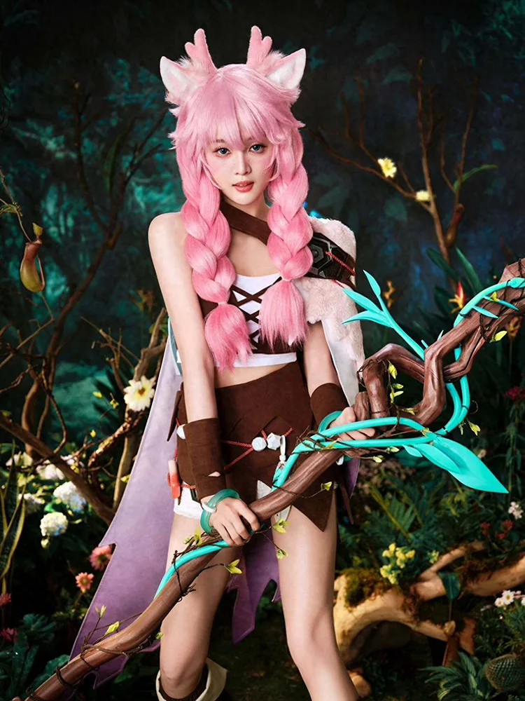 吳宣儀COS《王者榮耀》瑤妹,完美還原!粉紅雙辮+白毛兔耳甜到炸