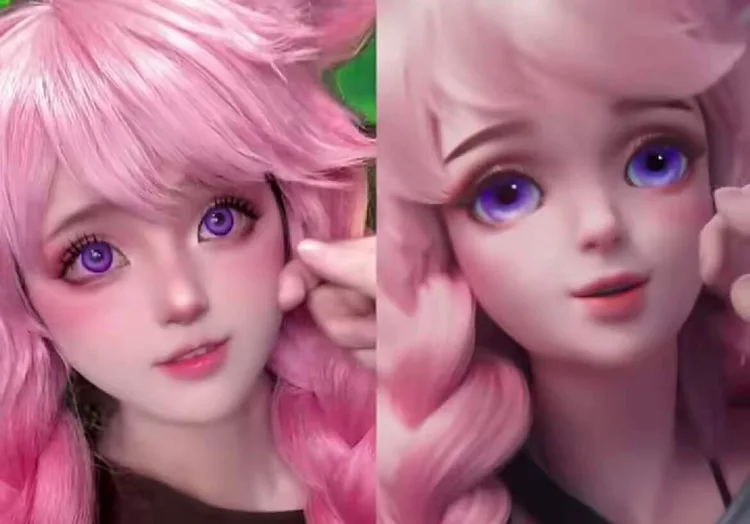 吳宣儀COS《王者榮耀》瑤妹,完美還原!粉紅雙辮+白毛兔耳甜到炸